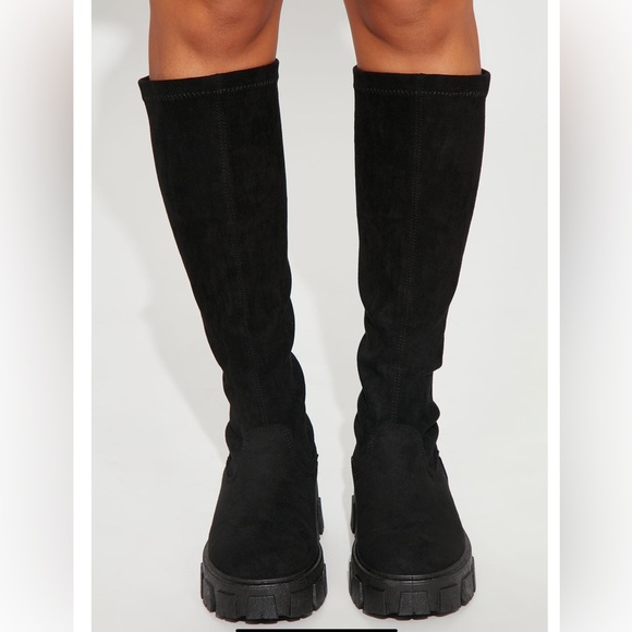 Across The Block Knee High Boots - Picture 2 of 4